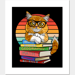 Maine Coon Cat Back To School Teacher's Pet Posters and Art